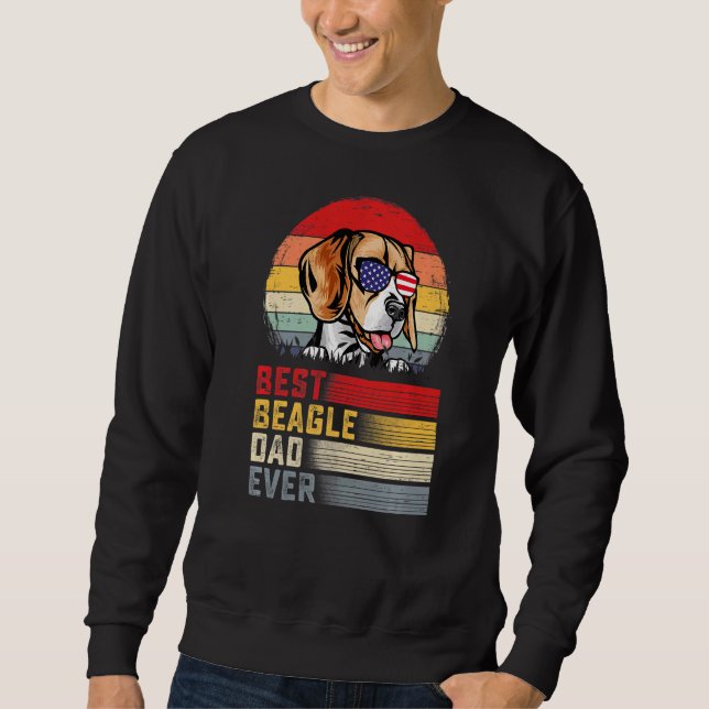 Sweatshirt Mens Retro Meilleur Beagle Papa Jamais Fête des pè (Devant)