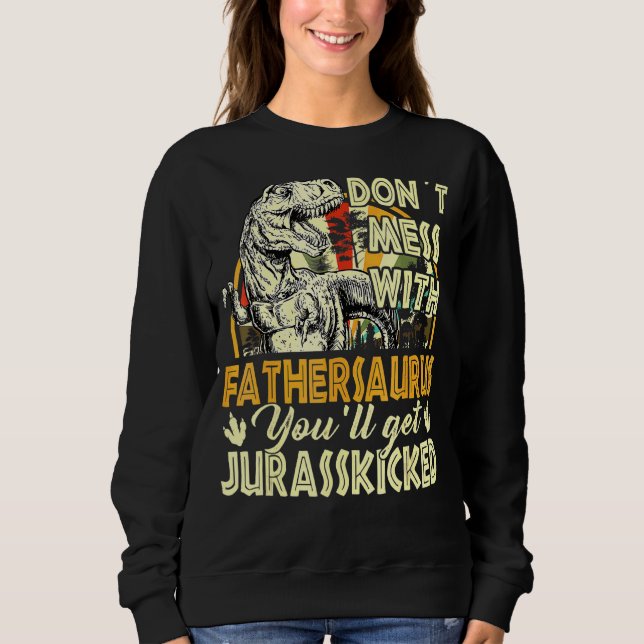 Sweatshirt Mens Retro Père Rex Saurus Fête des pères (Devant)