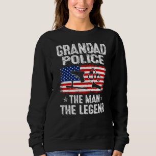 Sweatshirt Mens Retro Us Drapeau Fête des pères Grand Police