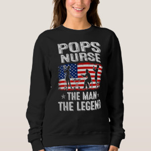 Sweatshirt Mens Retro Us Fête des pères Drapeau Pops Infirmie