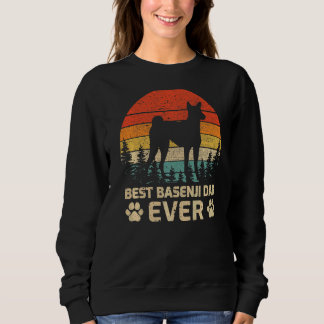 Sweatshirt Mens Retro Vintage Best Basenji Papa Jamais Père