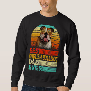 Sweatshirt Mens Retro Vintage Meilleur Anglais Bulldog Papa J