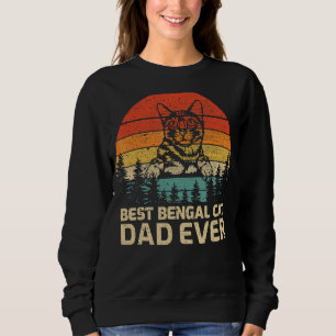 Sweatshirt Mens Retro Vintage meilleur chat Bengale Papa touj