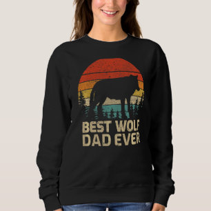 Sweatshirt Mens Retro Vintage Meilleur Loup Papa Jamais Fête