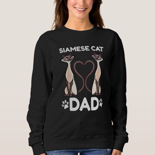 Sweatshirt Mens Siamese Chat Papa Coeur Kitten Chat (Devant)
