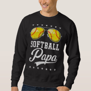 Sweatshirt Mens Softball Papa Fier Grand-Père Du Softball Pla