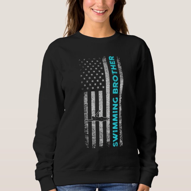 Sweatshirt Mens Swimming Brother (Devant)