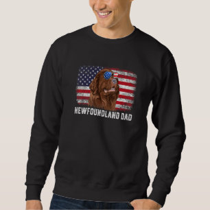 Sweatshirt Mens Terre-Neuve Papa Fête des pères du drapeau am