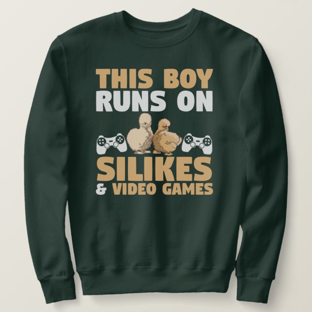 Sweatshirt Mens This Boy court sur Silkie poulets Jeux vidéo (Design devant)