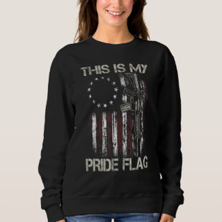 Sweatshirt Mens This Is My Pride Flag USA Flag Patriotic Gun 