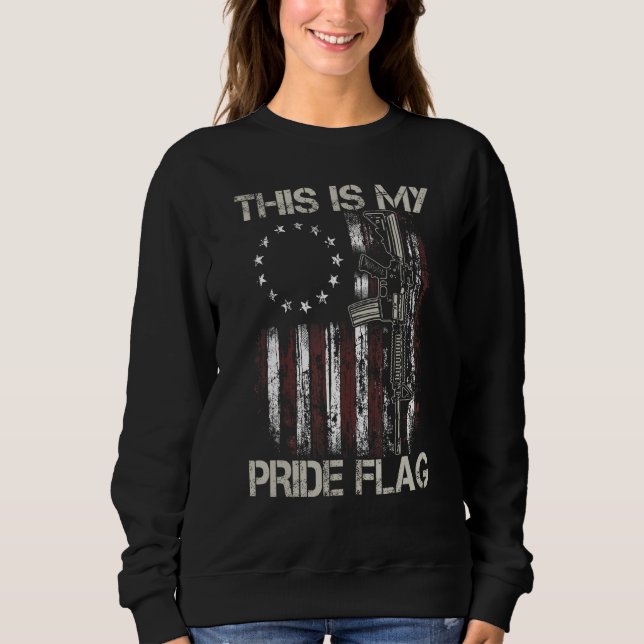 Sweatshirt Mens This Is My Pride Flag USA Flag Patriotic Gun  (Devant)