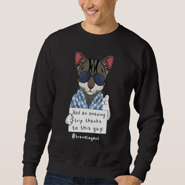 Sweatshirt Mens Travel Advisory Cat For Tourism Advisors (Devant)