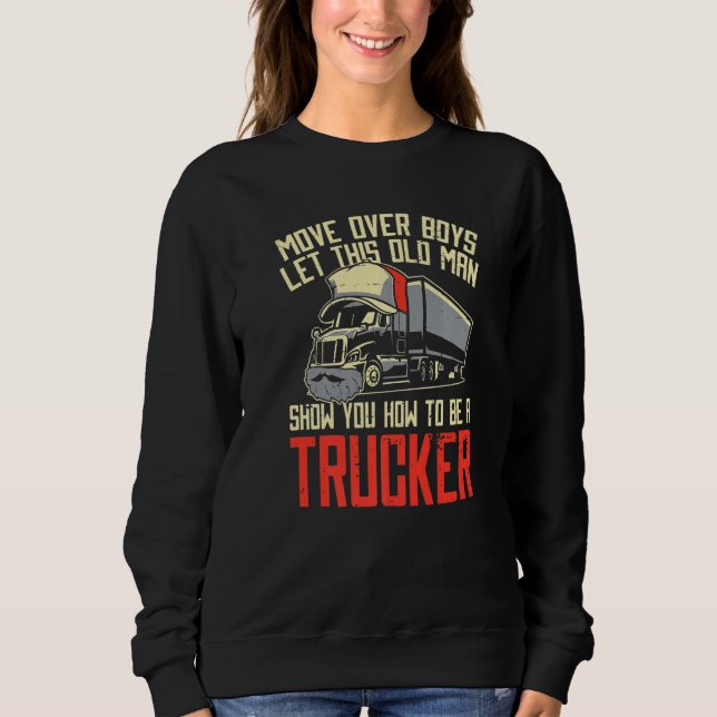 Sweatshirt Mens Truck Driver Casquette Big Rig Trucking Old M (Devant)