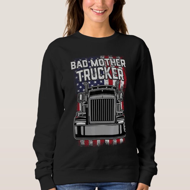Sweatshirt Mens Trucker Mauvais Mère Trucker Big Rig Sem (Devant)