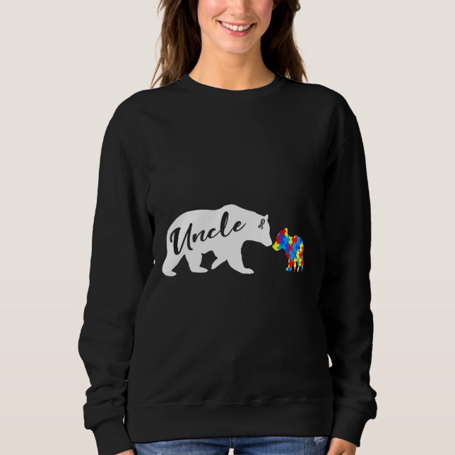 Sweatshirt Mens Uncle Bear Autistic Autism Awareness (Devant)