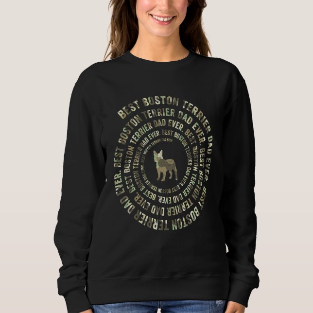 Sweatshirt Mens US Flag Camo Boston Terrier Dog Dad Spiral  D (Devant)
