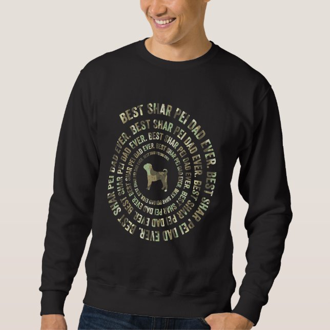 Sweatshirt Mens US Flag Camo Shar Pei Dog Dad Spiral  Dog (Devant)
