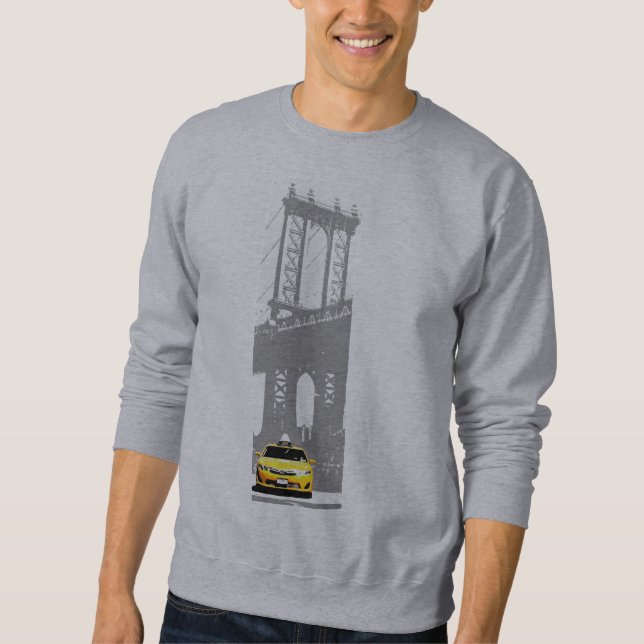 Sweatshirt Mens Vêtements New York Taxi Jaune Brooklyn (Devant)