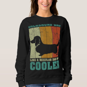 Sweatshirt Mens Vintage Retro Dachshund Papa Comme Un Da Régu