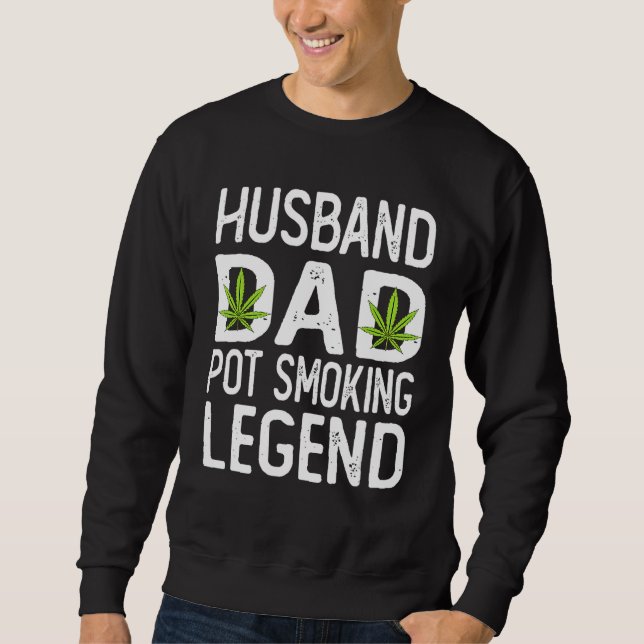 Sweatshirt Mens Weer Papa Stoner Mari Pot Smoker Légende 2 (Devant)