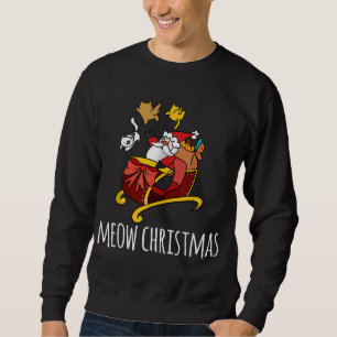 Sweatshirt Meow Christmas Cats Xmas Funny Père Noël et Kitten