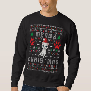 Sweatshirt MeowChristmas Vilain Noël Chat Chat Maman Papa