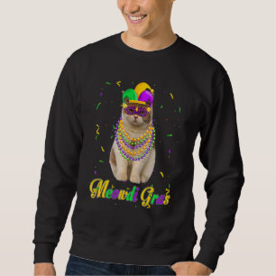 Sweatshirt Meowdi Gras Cute britannique Shorthair Cat Mardi G