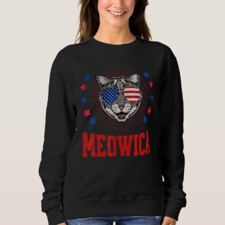 Sweatshirt Meowica Cat Americat Merica Usa Drapeau Lunettes d