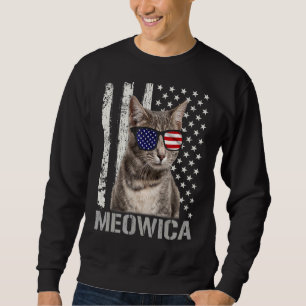 Sweatshirt Meowica Chat Quatrième 4 juillet Patriotique Usa A