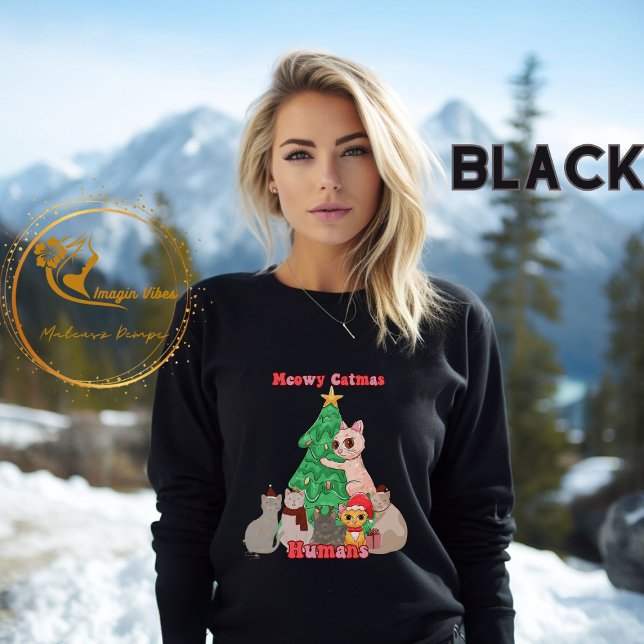 Sweatshirt Meowy Catmas, Drôle chat de Noël (Créateur téléchargé)
