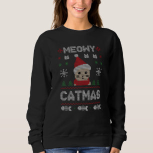Sweatshirt Meowy Catmas laide pull Noël