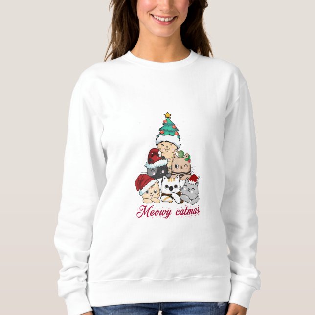 Sweatshirt Meowy Catmas Tree (Devant)