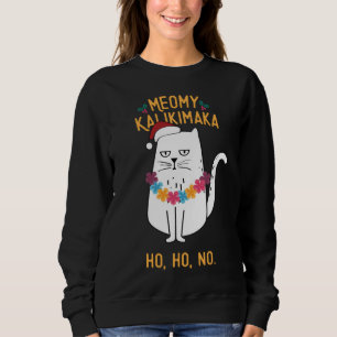 Sweatshirt Meowy Kalikimaka Funny Chat Santa Hat Noël