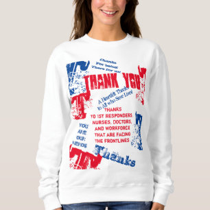 SWEATSHIRT MERCI AUX MÉDECINS INFIRMIÈRES ET PREMIERS INTERVE