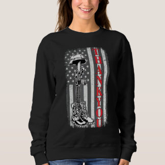 Sweatshirt Merci aux vétérans Drapeau USA fière Jour des vé