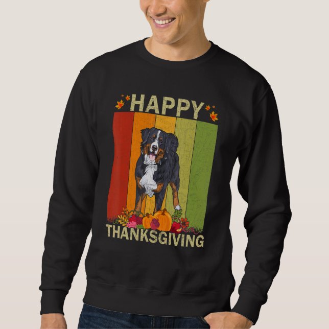 Sweatshirt Merci Bernese Mountain Dog Retro Graphic Matching (Devant)