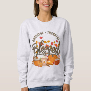 Sweatshirt MERCI FÉLICITE BÉNÉFICIÉ Citrouille Thanksgiving