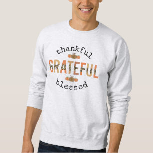 Sweatshirt Merci Grateful Blessé mignon automne Thanksgiving