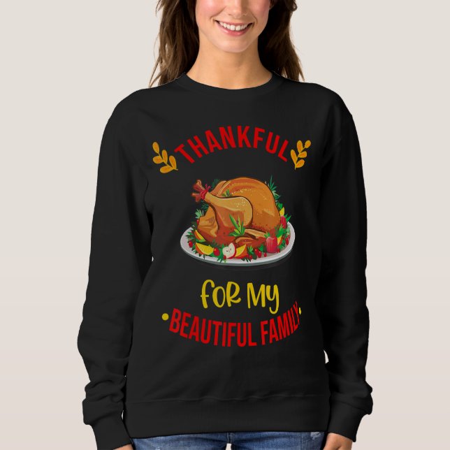 Sweatshirt Merci Pour Ma Belle Famille Thanksgiving Ma (Devant)
