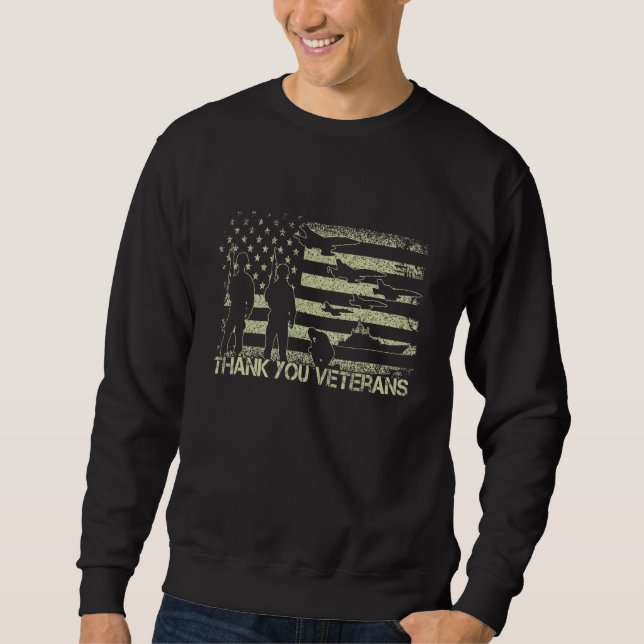 Sweatshirt Merci Vétérans de combat Bottes de coquelicot Vétè (Devant)