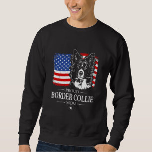 Sweatshirt Mère Border Collie fière Drapeau américain Patriot
