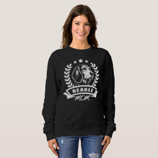 Sweatshirt "Mère de Beagle" avec tête de chien et couronne d'
