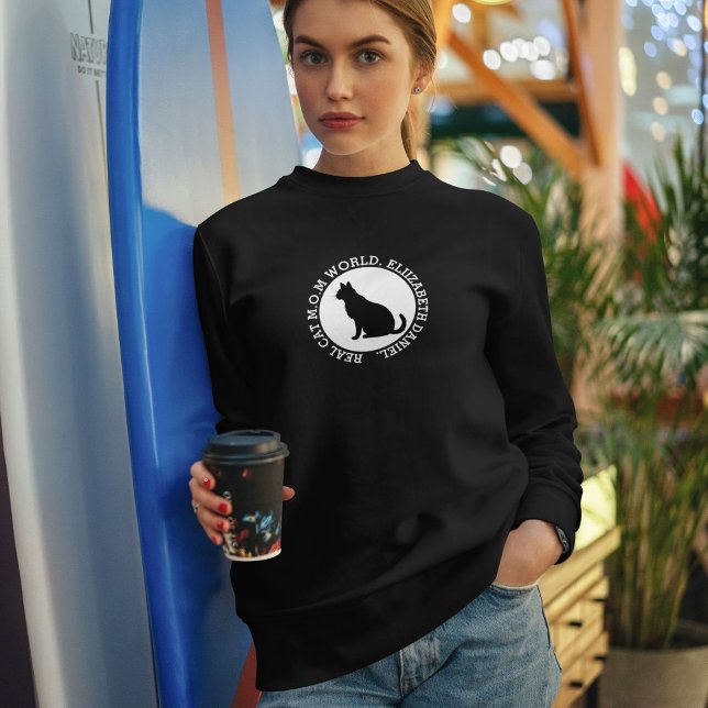 Sweatshirt Mère de chat propriétaire de chat personnalisée Mo (Créateur téléchargé)