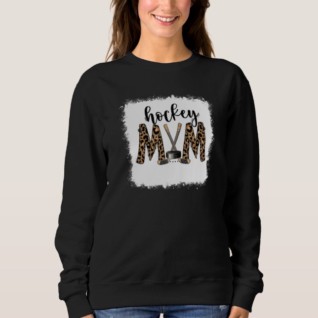 Sweatshirt Mère de Hockey Bleached Leopard Ice Hockey Maman M (Devant)
