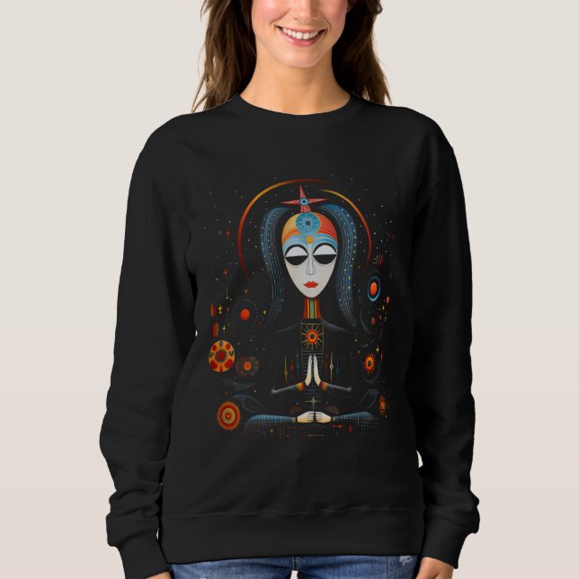 Sweatshirt Mère Mary Minimale Art Nouveau Tatouage Surréel (Devant)