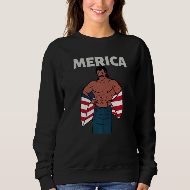 Sweatshirt Merica American Mullet Business In Front Party In  (Devant)