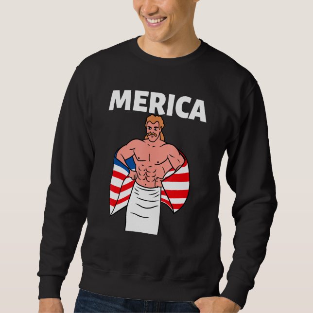 Sweatshirt Merica American Mullet Business In Front Party In  (Devant)