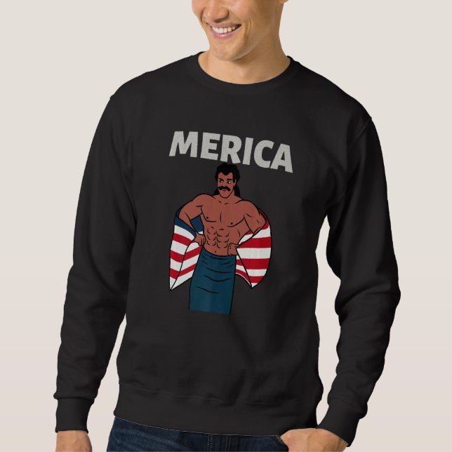 Sweatshirt Merica American Mullet Business In Front Party In  (Devant)