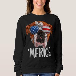 Sweatshirt Merica Anglais Chien 4 juillet Ame