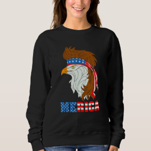 Sweatshirt Merica Bald Eagle Mullet Fête de l'indépendance am